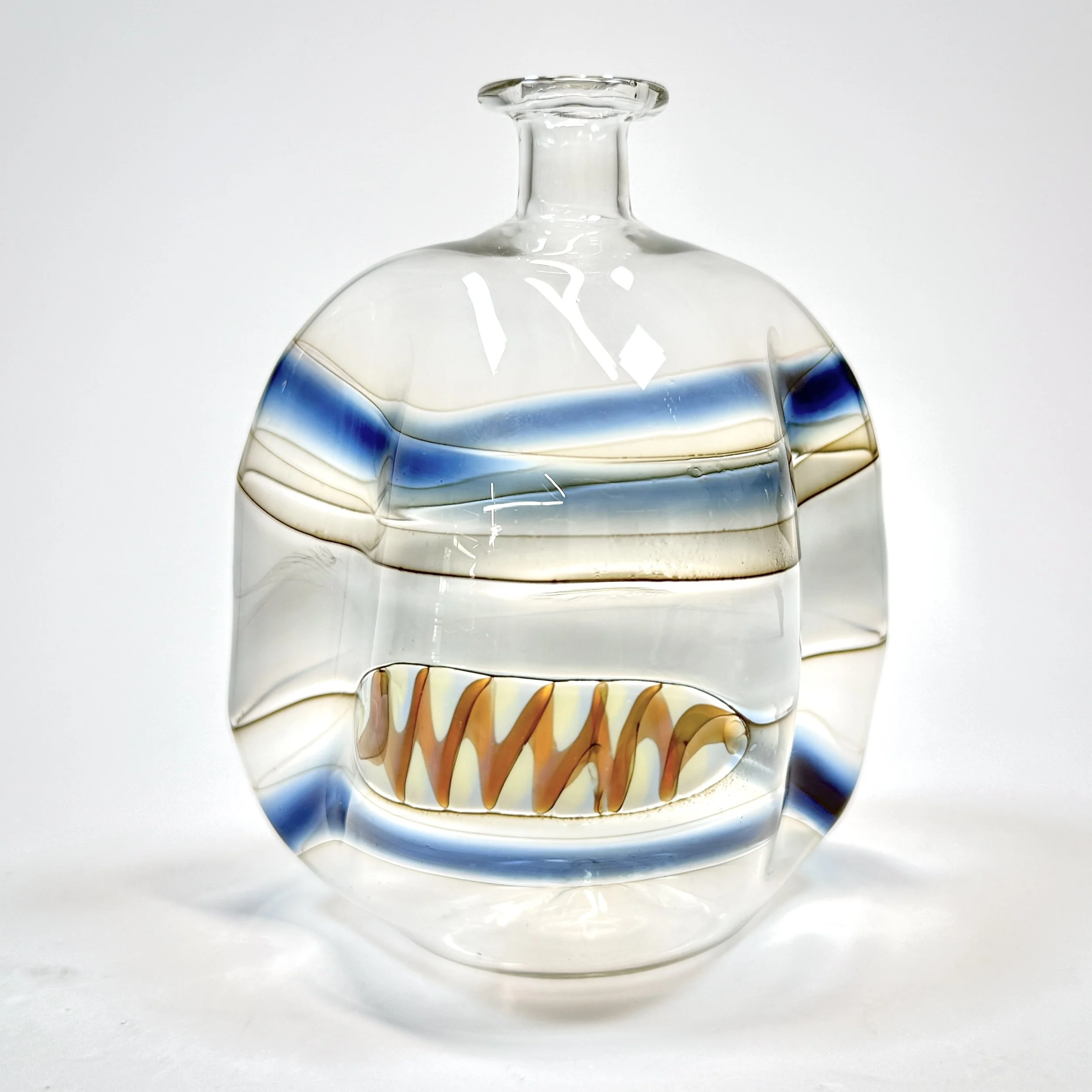 Alan Fox turquoise vase with 24ct gold - vintage, mid-century